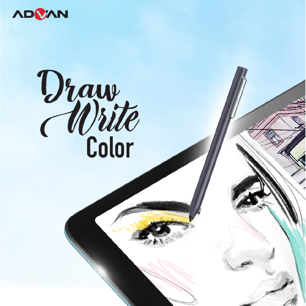 Flip Case Advan Sketsa / Bookcover Dan Stylus Pen Tab Advan Sketsa Original