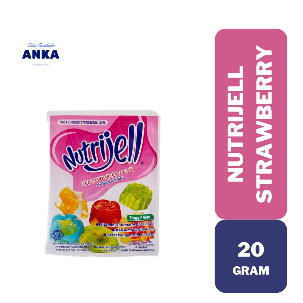 

Nutrijell Nutrijel Strawberry 20gram 20 gram / Ekonomis Jelly Powder Jeli Serbuk Instan