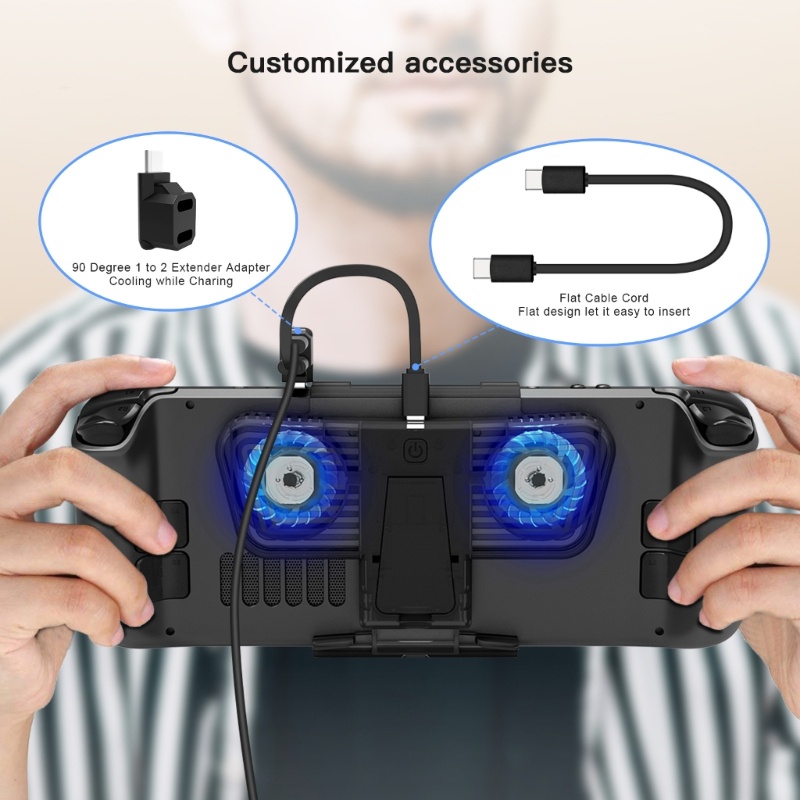 Btsg Untuk Steam-Deck-Dual C-port Adapter-High Speed Cooling Fan Radiator-Kipas Panas Wastafel