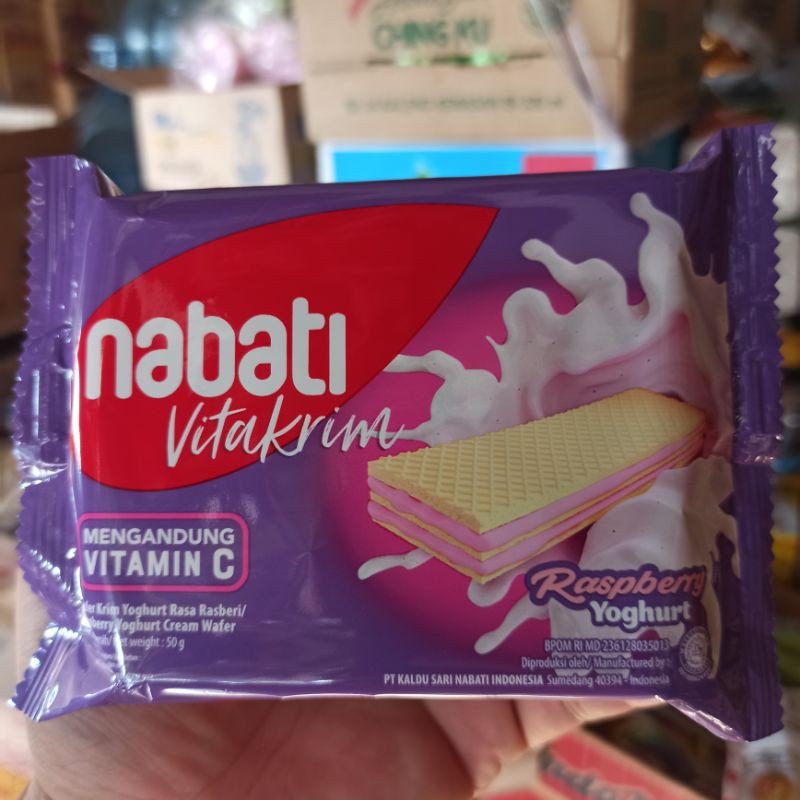 

Nabati Wafer Krim Yoghurt Rasa Rasberi 50g