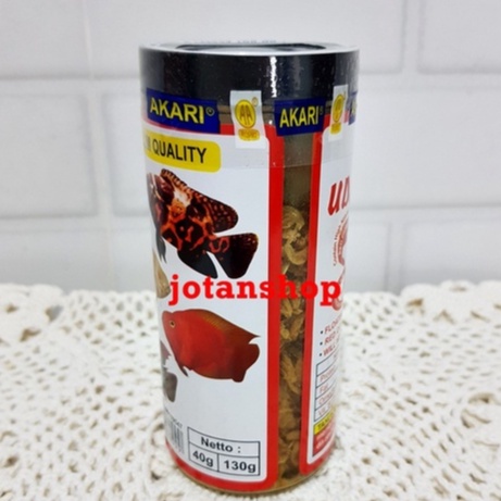 AKARI Udang Standar 40gr Makanan Kering Pakan Ikan predator Koi Louhan Red Parrot Oscar