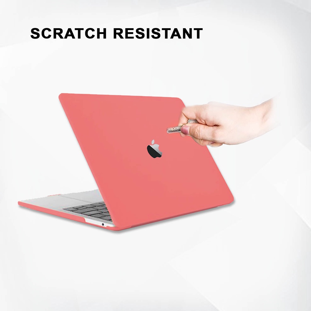 Case Casing Protective Hardcase Hard Case Aksesoris Pelindung Laptop Macbook Air Pro 13 M1 M2 2017 2018 2019 2020 2021 A1932 A2179 A2337 A1706 A1708 A1989 A2159 A2251 A2289 A2338 Polos Warna Pastel Soft Pink Peach Motif Logo Lubang Terbuka Murah Premium