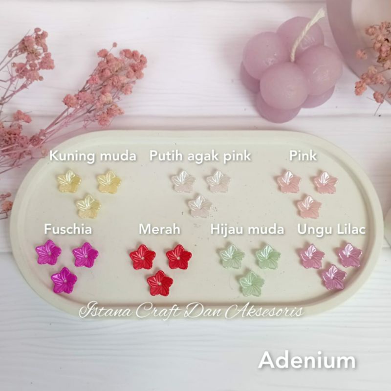 Kelopak Bunga Pastel Kecil Akrilik Adenium 1 cm