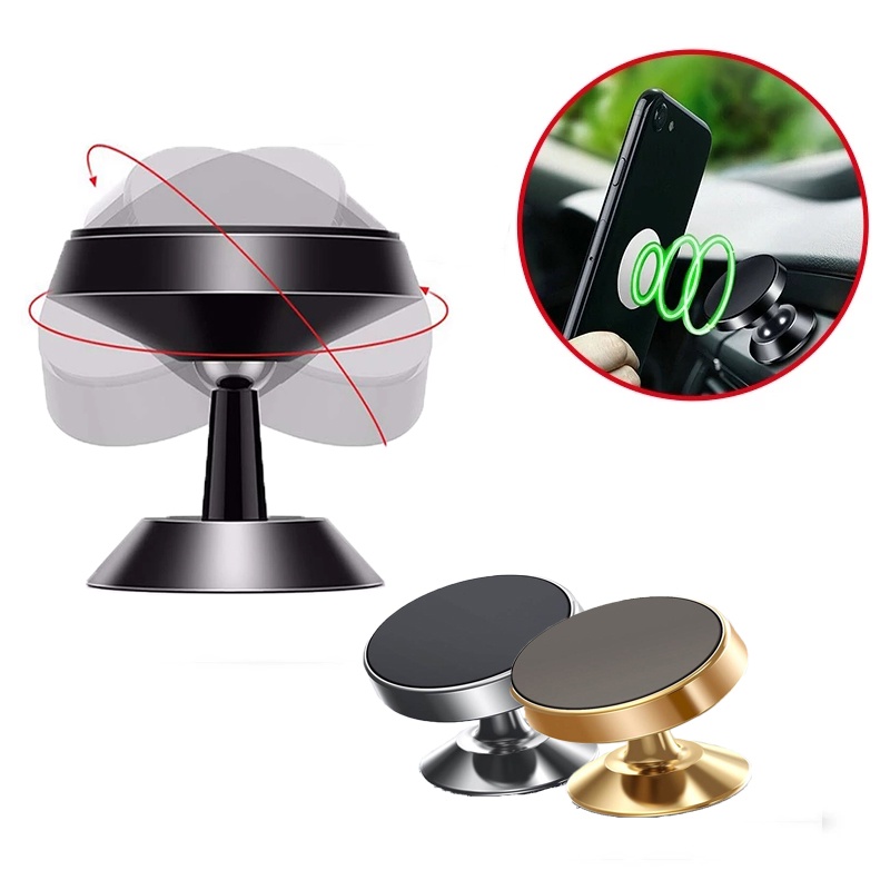 1pc Stand Holder Handphone / Gps Magnetik Universal Rotasi 360 Derajat Untuk Mobil