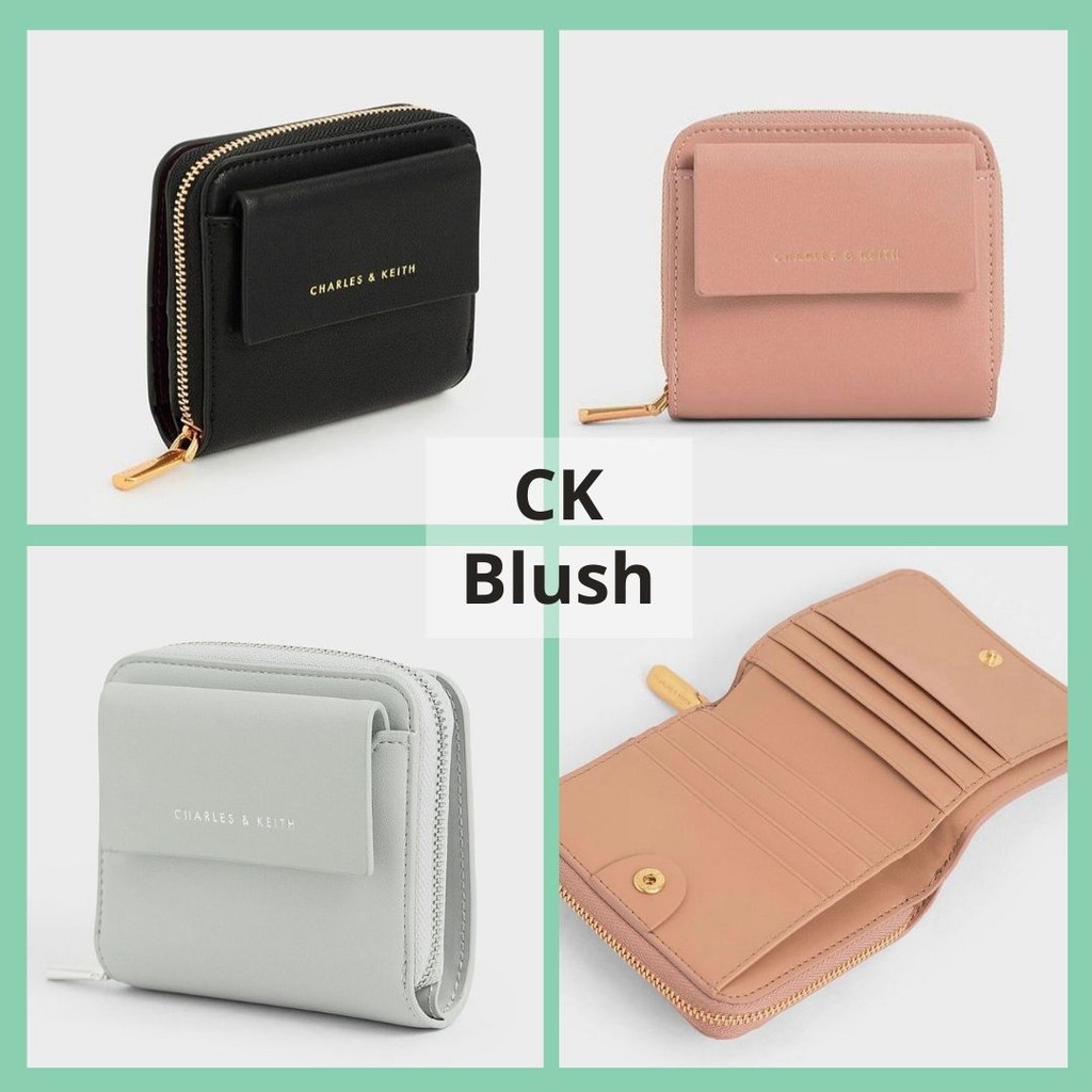 Dompet CK Blush Mini Lipat Koin Card Holder Wallet Wanita Cewek Premium Kekinian Branded Import