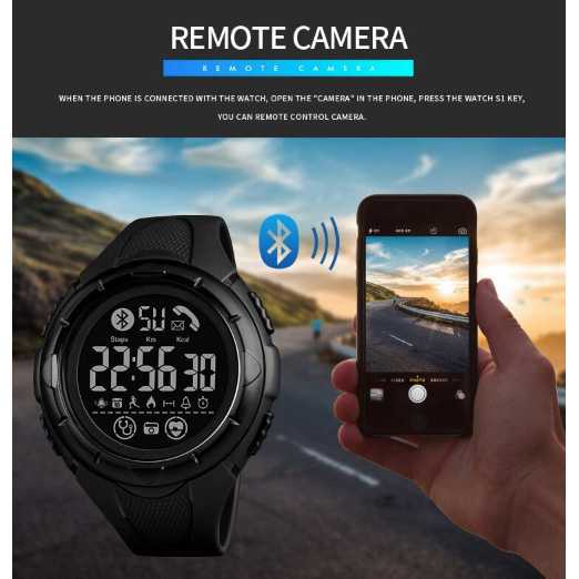 IDN - SKMEI Jam Tangan Smartwatch Pria Bluetooth Pedometer Heartrate - 1542