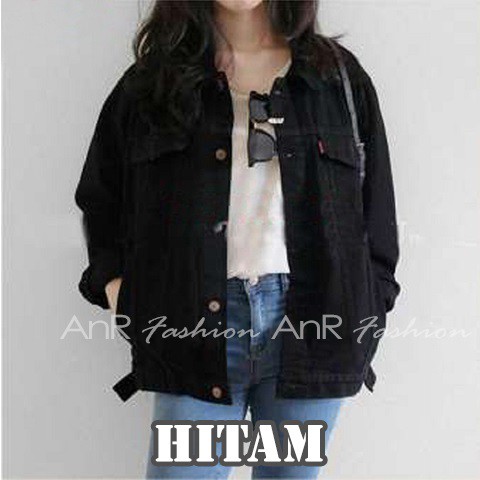 Jaket Jeans Denim Oversize Wanita/Cewek Murah Berkualitas Promo - BioBlitz/BioWash/BiruDongker/Hitam