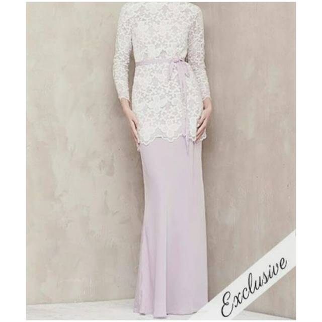 Longdress muslim, bahan scuba combi brokat premium