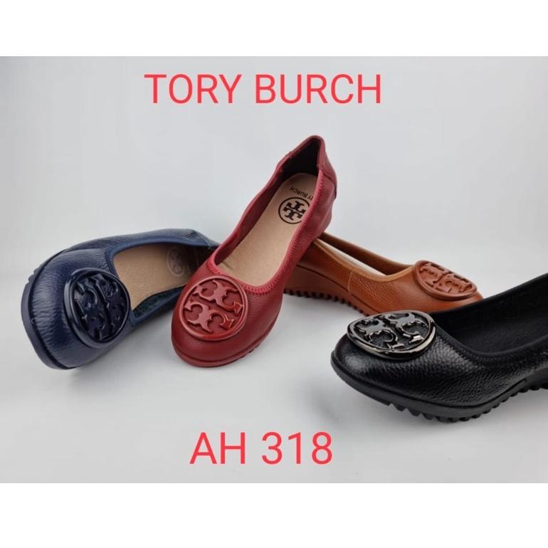 [KODE 6BKFE] sepatu wedges tory burch black TR318 / 318 sepatu kerja / hitam kulit asli