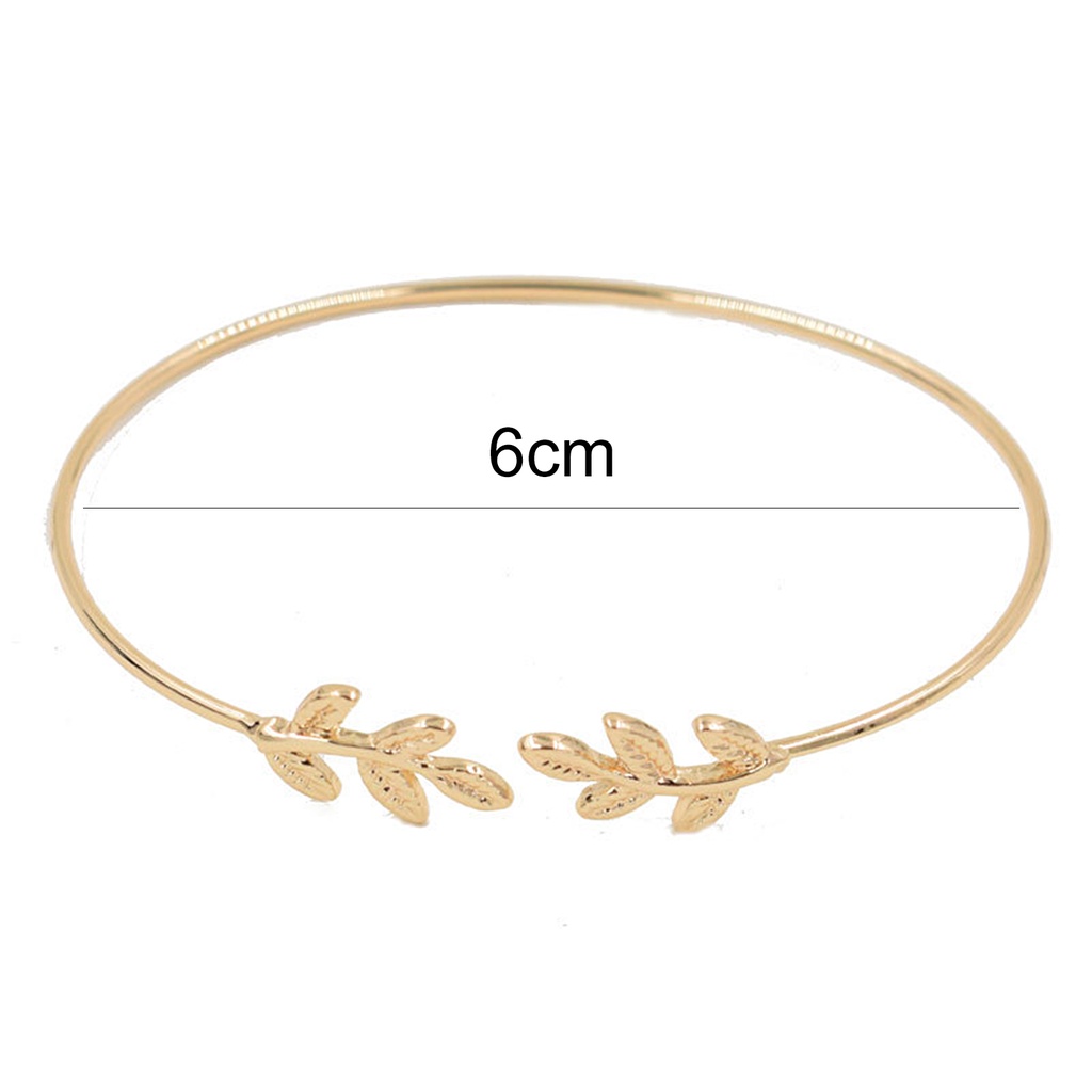 Hu Hu Hu Hu Hu Alat Bantu Pasang Kacamata♡ Gelang Bangle Open Cuff Adjustable Desain Daun Untuk Wanita