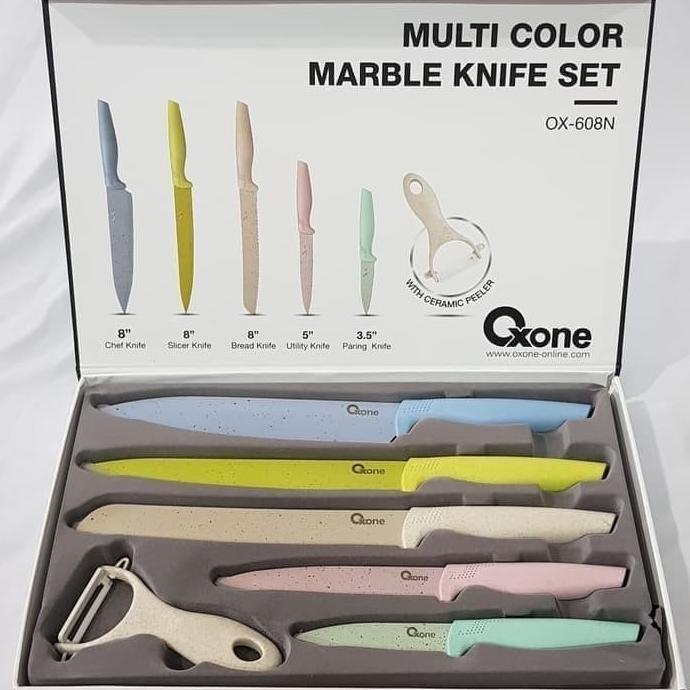 

Oxone Ox608N Pisau Set Marble Coating 6 Pcs Knife Set Dengan Pengupas Marketmeychi