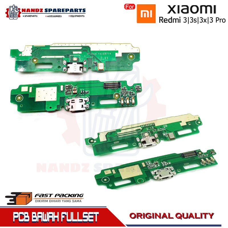 PAPAN PCB BAWAH FLEXIBEL CAS CONNECTOR KONEKTOR CAS CHARGER & MIC REDMI 3 / 3X / 3S / 3 PRO