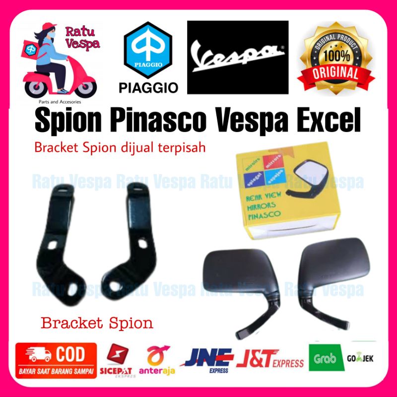 Spion Pinasco dan Bracket Spion Vespa Excel Original