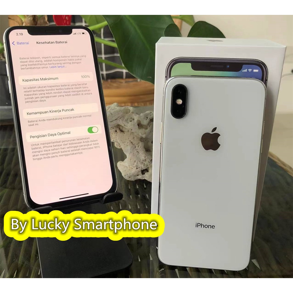 iPhoneX 64GB All Sim Silent Fullset Original Second Mulus100% Like New 3utools All Green (Garansi 1 Tahun)-1