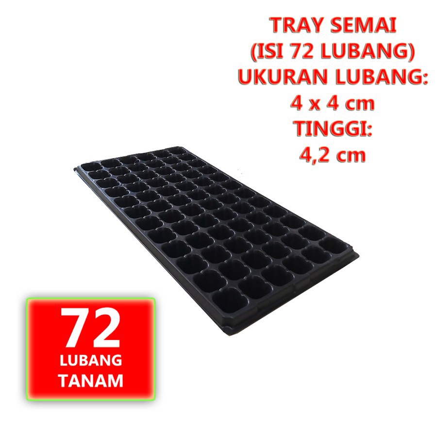 Tray semai pot tray penyemaian bibit tanaman 72 lubang 12 x 24 cm