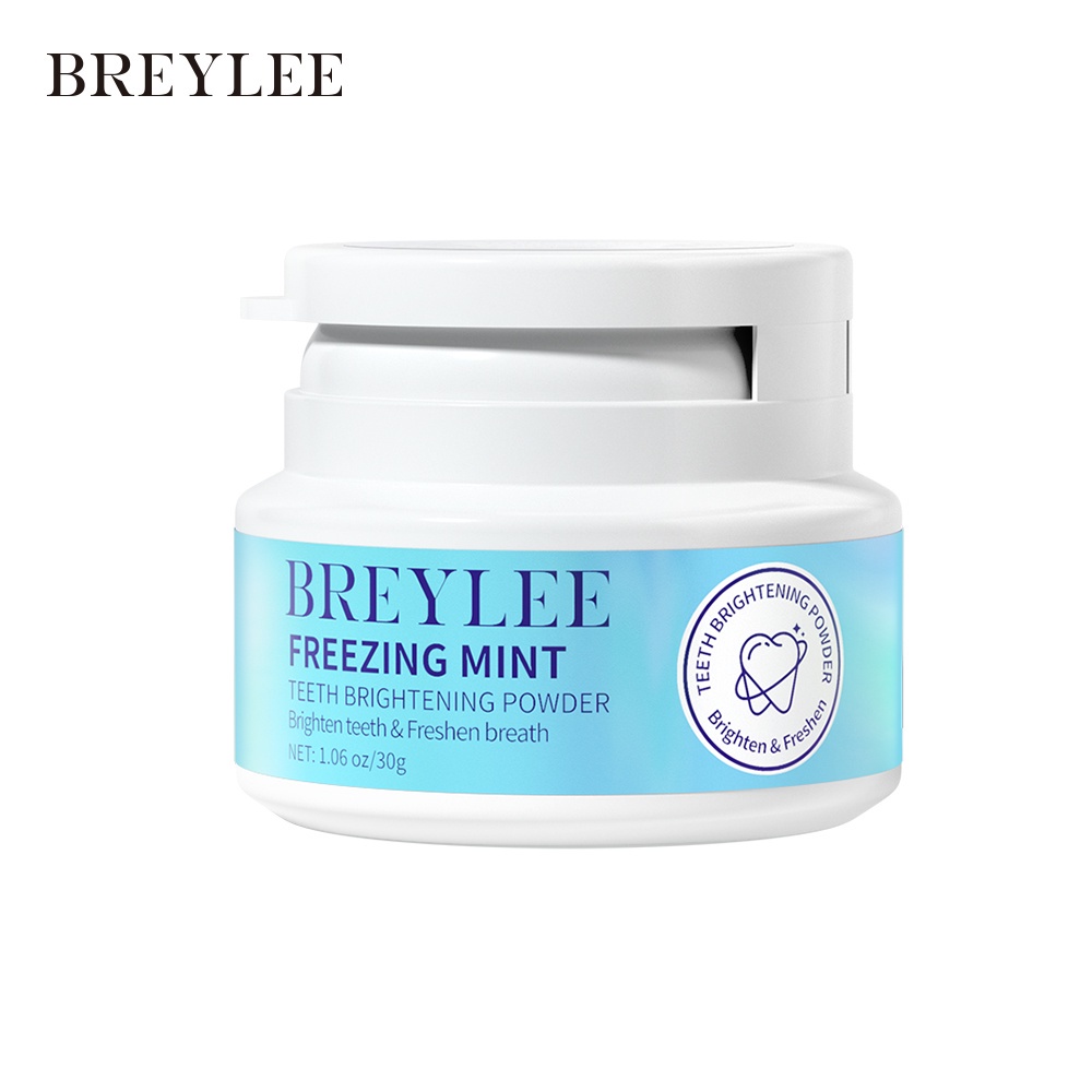 READY! BREYLEE WHITENING TEETH POWDER - PEMUTIH GIGI POWDER - PASTA GIGI PEMUTIH /Peach/Freezing Mint/Lime/Green Tea 30GR