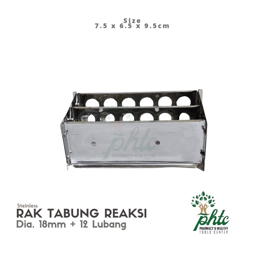 Rak Tabung Reaksi Stainless 12 Lubang 18mm