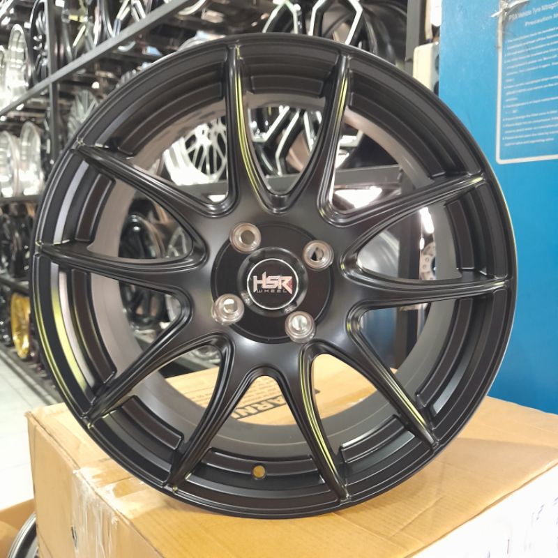 Velg Racing Ring15 buat brio Mobilio Yaris Jazz Siwft Warna Hitam ET42