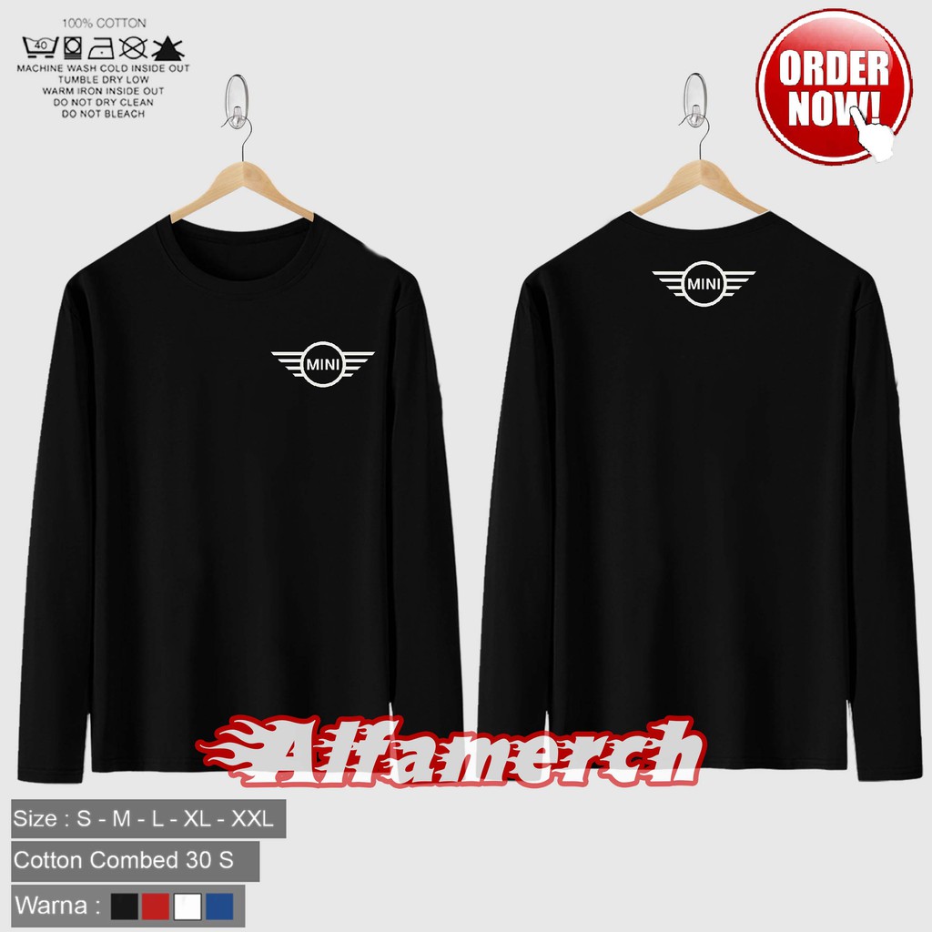 Baju Kaos Lengan Panjang MINI Simple Keren Kaos Pria Keren