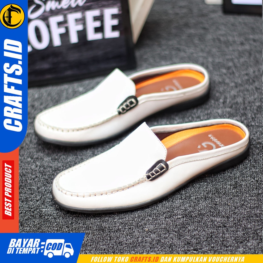 Crafts Kakaroto - Sepatu Sandal Bustong Casual Kulit Asli Pria