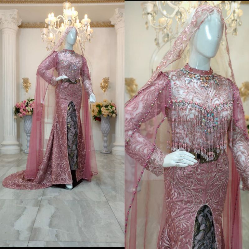 TERBARU KEBAYA PENGANTIN MEWAH SEMATA KAKI BEREKOR//BAJU WEDDING MODERN//KEBAYA