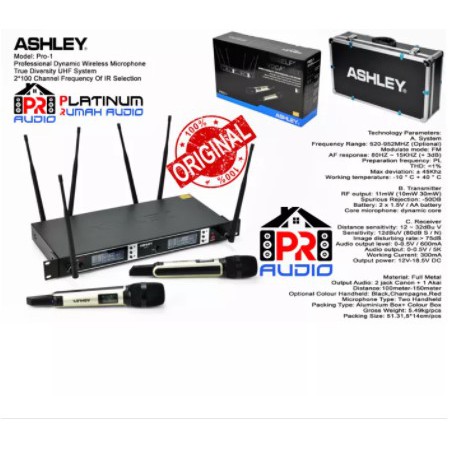 Mic Mik Mikrofon Wireless Bluetooth ASHLEY PRO1 / PRO 1 / PRO-1 ORIGINAL - Hitam