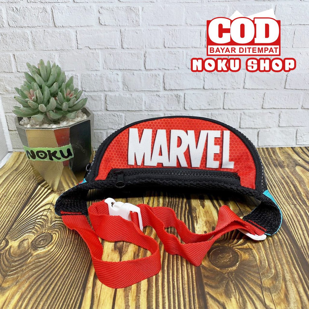 NOKU - Tas Selempang Anak / Waistbag Bumbag Karakter Motif MARVEL AVENGERS