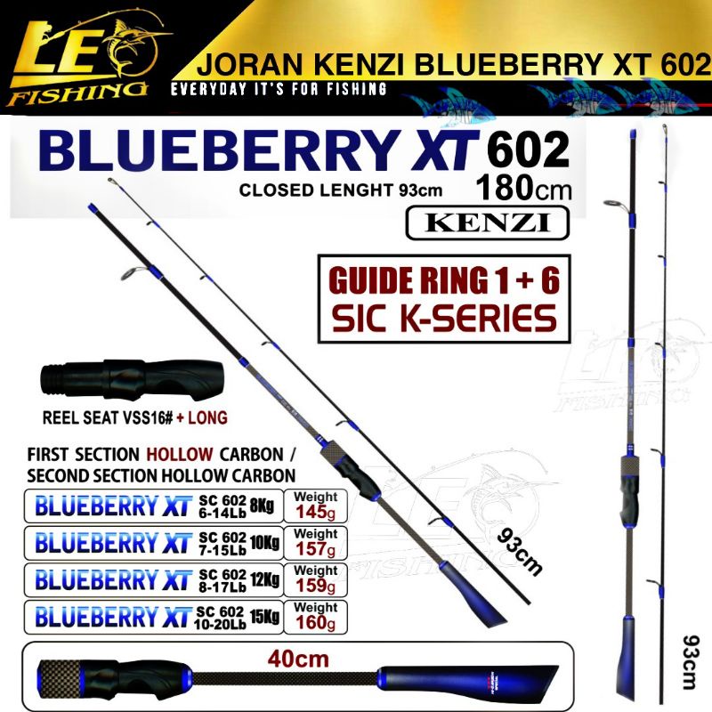 JORAN SPINNING CASTING KENZI BLUEBERRY XT 602 PANJANG 180CM TERSEDIA 6-14LB 7-15LB 8-17LB 10-20LB