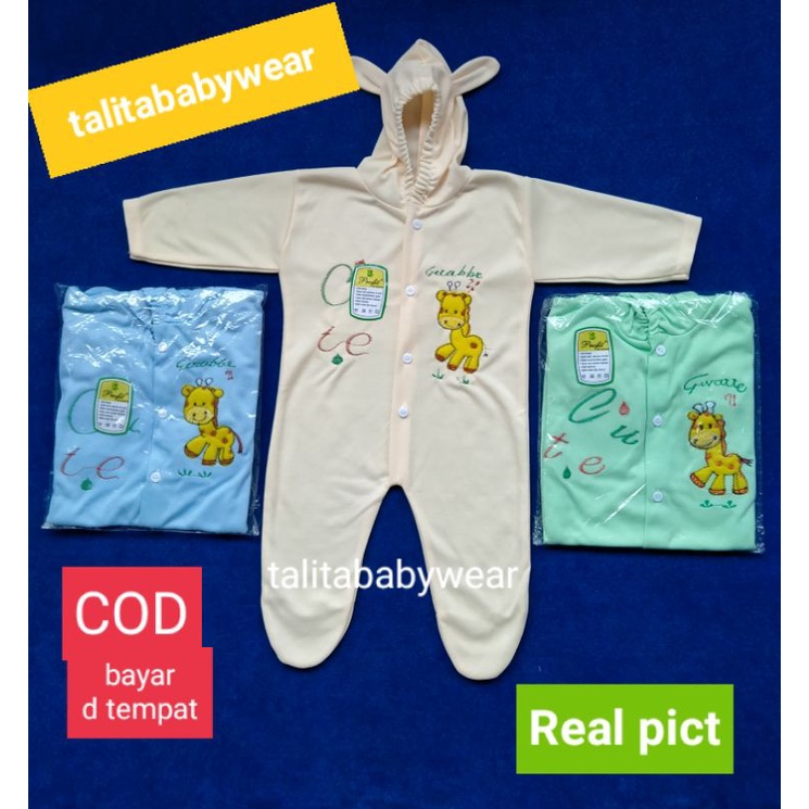 Jumper Bayi/Jumpsuit Bayi/Baju kodok Bayi motif Bordir Tutup Kaki