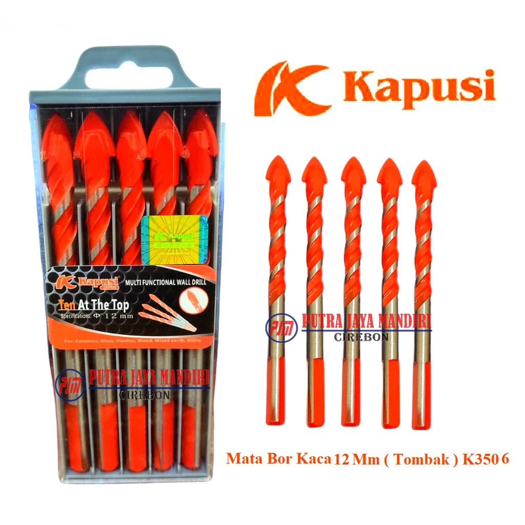 Kapusi K3506 Mata Bor Kaca Tombak 12 Mm / Mata Bor Tombak Keramik Granit Porselin Kaca Segitiga Serbaguna 12 Mm