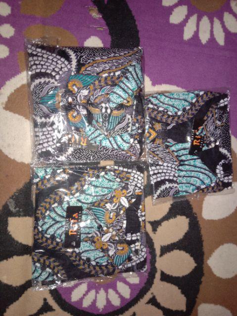 Batik Couple Keluarga Sania Ruffle Ori Ndoro Jowi Dnt Mataram Motif Madu Hijau