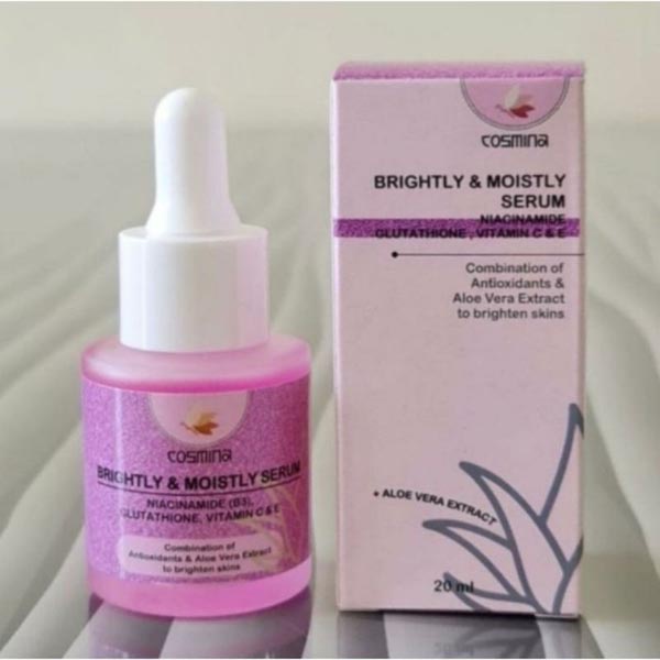 COSMINA FACE SERUM 20 ML | SERUM WAJAH | BRIGHTLY MOISTLY - ANTI AGING - ANTI ACNE | JERAWAT | MENCERAHKAN