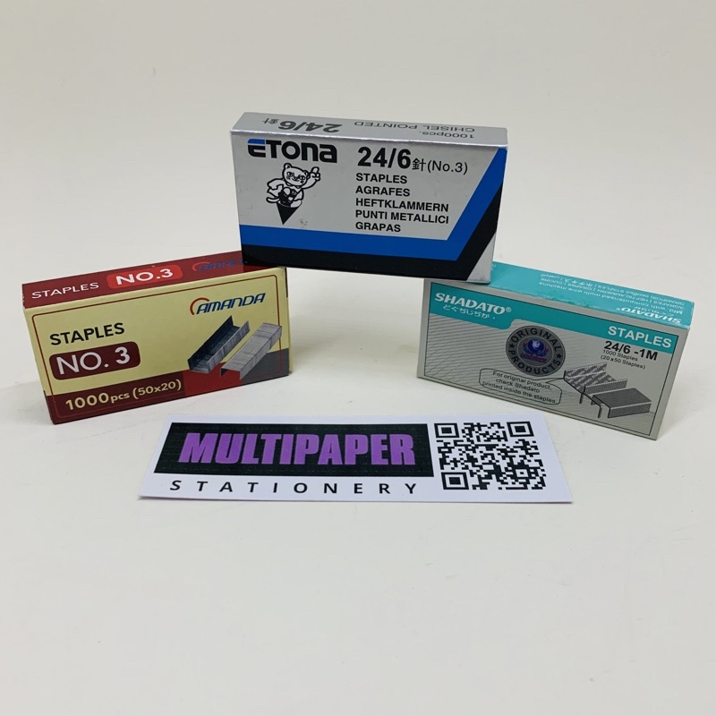 

Isi Staples No 3 atau 24/6 Berbagai Merk