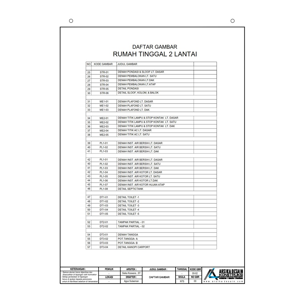 Desain Rumah Tingkat Ukuran 8x18 M Kode 2 196 Arsika Desain