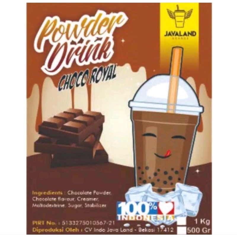 

Bubuk Minuman Bubble Powder Drink Rasa Choco Royal Javaland 1 Kg