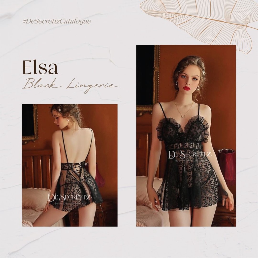 DeSecrettz ELSA Baju Tidur Wanita Dewasa Sexy, Includes Lingerie Sexy and G String