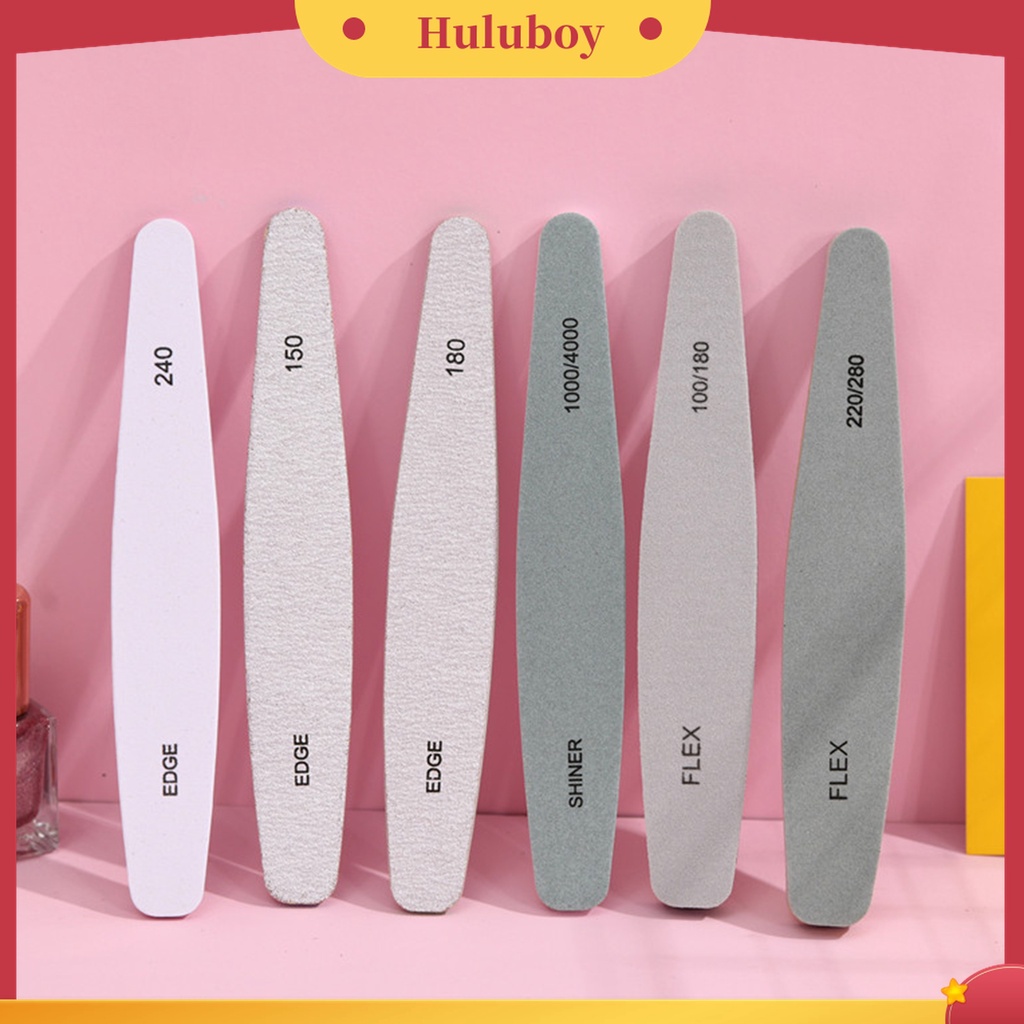 Huluboy Huluboy♡ 6pcs / Kotak Alat Kikir Kuku Bahan PP Untuk Wanita