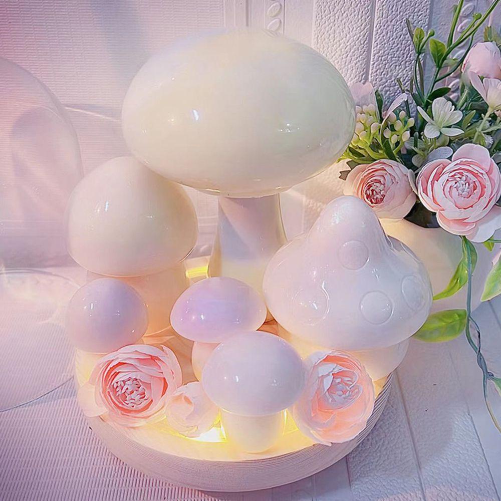 Solighter Cetakan Toples Ornamen Jamur Dekorasi Rumah Clay Tools DIY Craft Silicone Mold