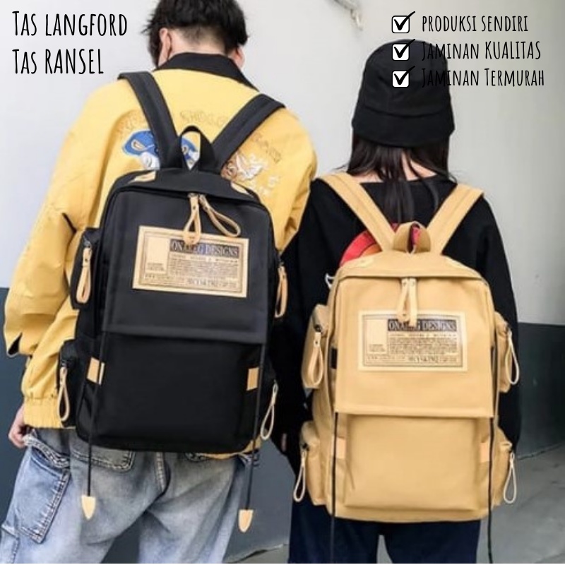 Tas Ransel - Backpack Punggung Bahu Sekolah Kuliah Kerja Travelling Outdoor Terbaru Import Murah Model Simple Casual Mewah Wanita Cewek Perempuan