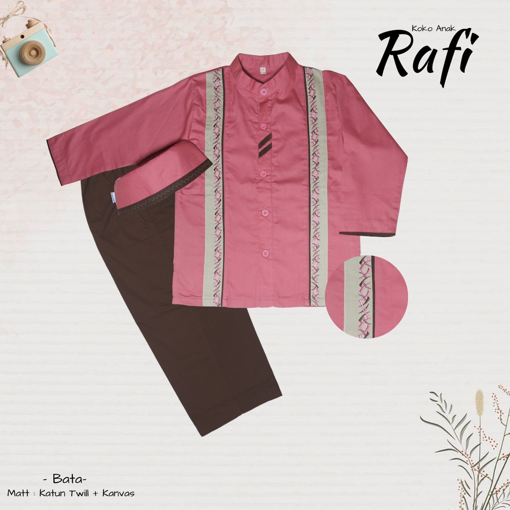 Fattaya Premium Koko Anak Rafi - Baju Muslim Laki-laki Busana Putra Islami untuk Buah Hati Setelan L