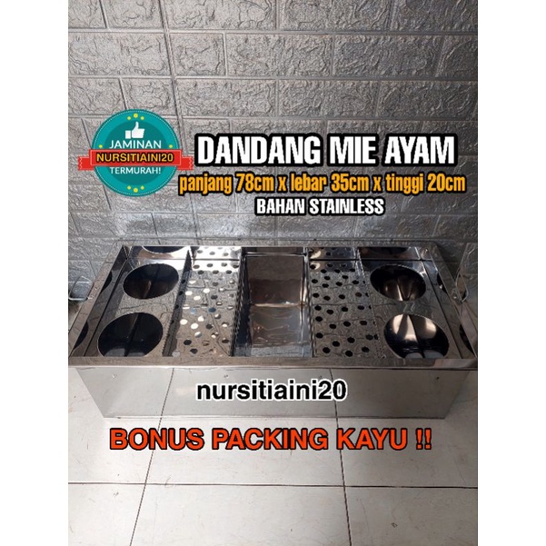 Dandang mie ayam 4 lubang kuah lengkap tempat tempat tetelan / Panci mie ayam