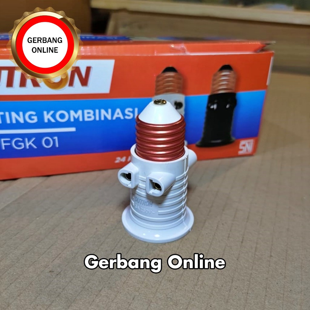 Fitting Kombinasi Dutron Fitting lampu Stop Kontak SNI HITAM PUTIH