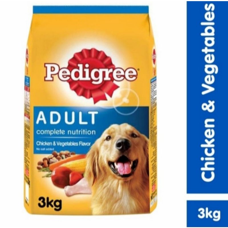 PEDIGREE ADULT 3KG CHICKEN AND VEGETABLE MAKANAN ANJING