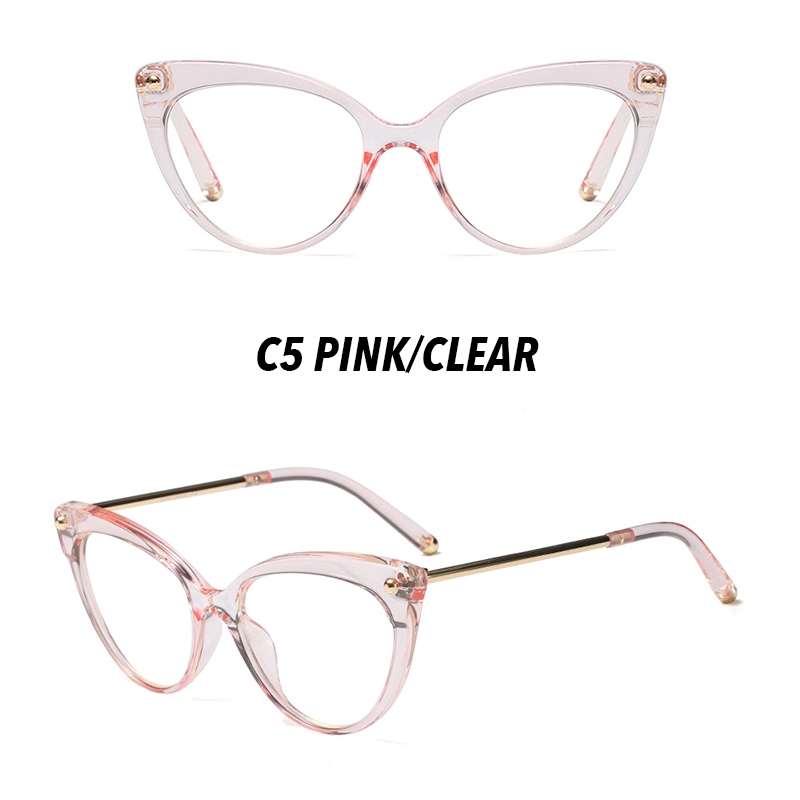 (YUZHU) COD Kacamata Minus 0°~-400° Retro Mata Kucing Wanita Eyeglasses Kacamata Anti Biru