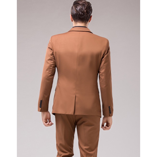 SETELAN BLAZER PRIA NEW CAPUCINO COKLAT 3IN1 EDISI KHUSUS HIGH TWIST SLIMFIT KOREA STYLE