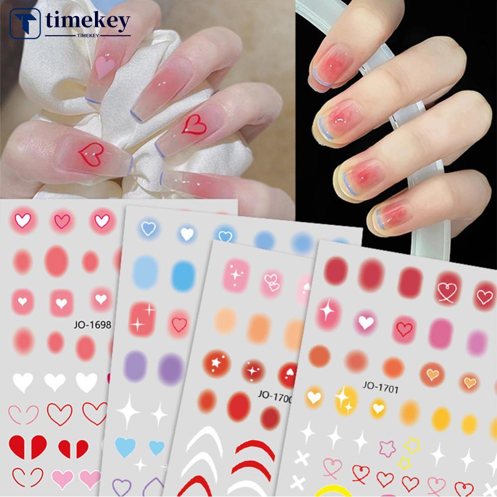 Timekey Stiker Kuku Warna Gradasi Untuk Dekorasi Nail Art A5K8