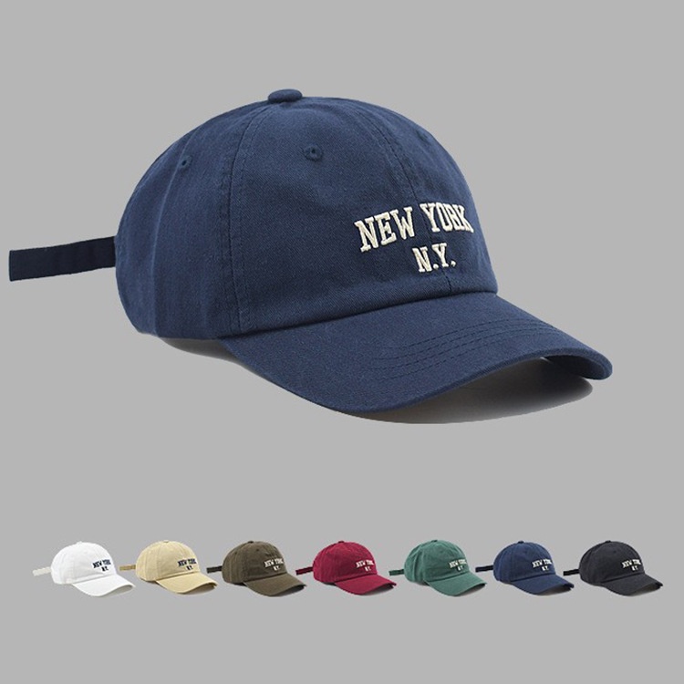 Topi Baseball Motif Bordir Tulisan New York Ny Gaya Vintage Korea Untuk Pria Dan Wanita