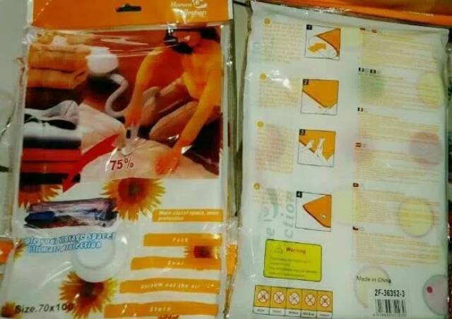 Vacuum Bag Ukuran Besar 70x100 Dengan Zipper Plastik