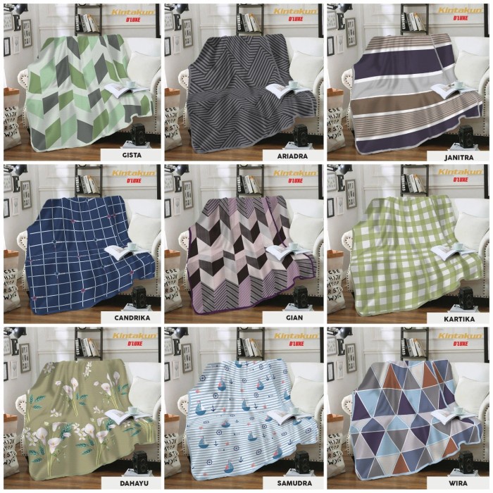 Selimut Dewasa Selimut Micro Flannel kintakun ukuran 160x200 - RANDOM MOTIF(J6P2) Selimut Dewasa Teb