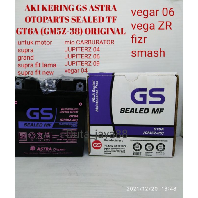 AKI KERING GS ASTRA OTOPARTS SEALED MF GT6 A (GM5Z-38) ORIGINAL